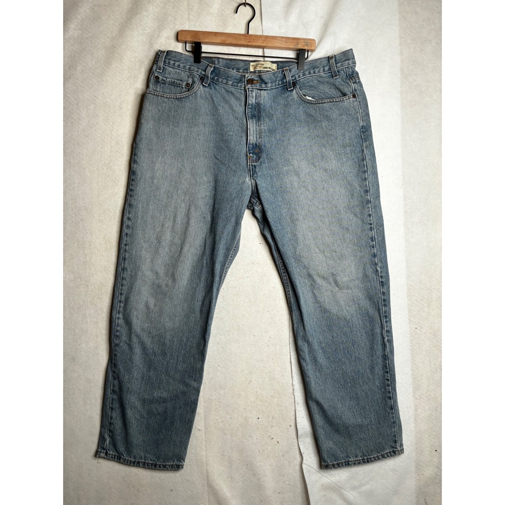 Levi Strauss Signature Loose Relaxed Jeans Mens 42x32 Light Wash Blue Denim 2208